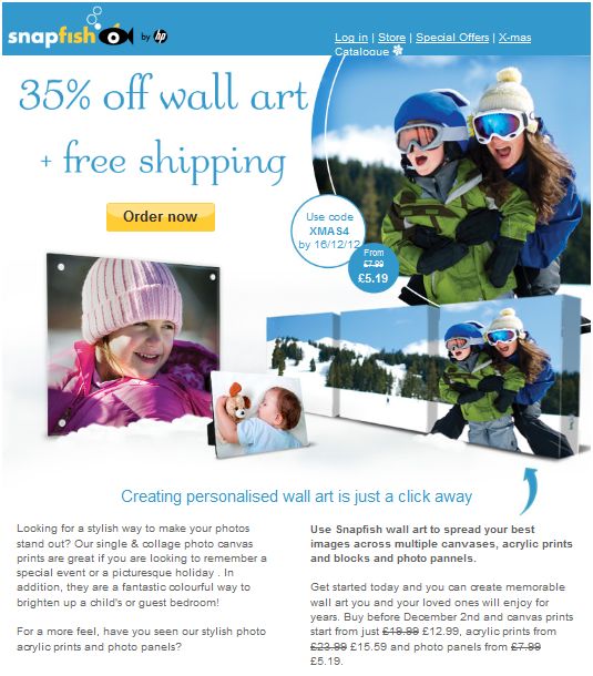 35% off wall art and free shipping